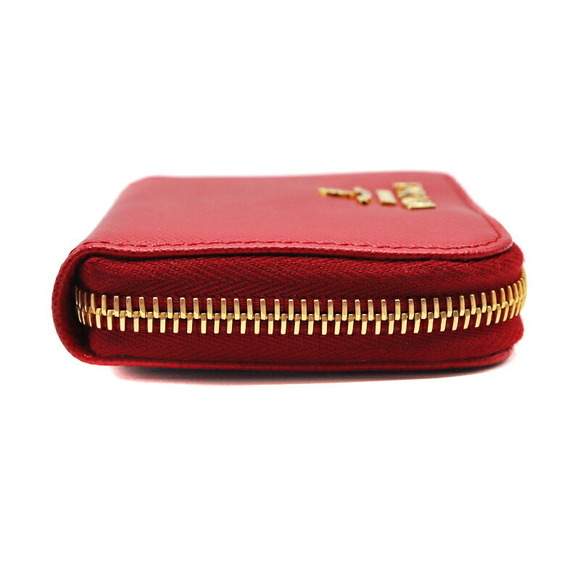 Prada Compact Wallet Red Leather - Picture 3 of 8